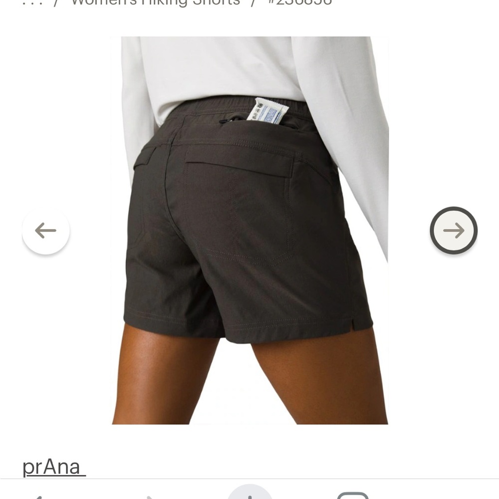 NWOT Prana Halle E-Waist II Athletic Shorts Size 8 color dark gray/green